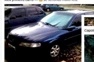 Ostentando o primeiro carro no Face