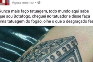 Torcedor do botafogo foi fazer uma tatuagem e o resultado não foi o esperado