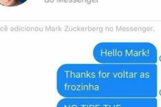 Gratidão ao Mark Zuckerberg por voltar com a gratidão