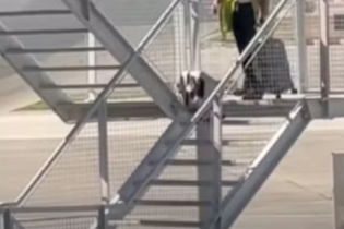 Funcionária de companhia aérea é flagrada arremessando malas em escada