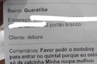 A moça de calcinha e o recado inusitado para o Motoboy entregador